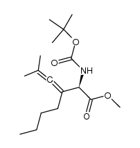 methyl (2R)-3-butyl-2-[(tert-butyloxycarbonyl)amino]-5-methylhexa-3,4-dienoate结构式