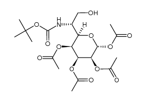 6-deoxy-6-tert-butoxycarbonylamino-α-D-glycero-D-talo-heptopyranose tetraacetate Structure