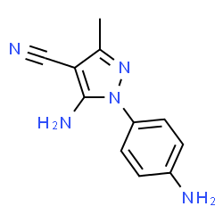 5-氨基-1-(4-氨基苯基)-3-甲基吡唑-4-腈结构式