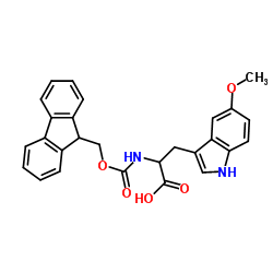 2-((((9H-芴-9-基)甲氧基)羰基)氨基)-3-(5-甲氧基-1H-吲哚-3-基)丙酸结构式