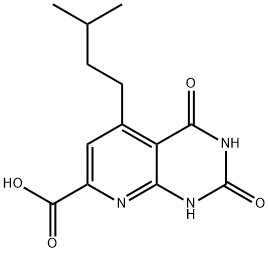 2-hydroxy-5-isopentyl-4-oxo-3,4-dihydropyrido[2,3-d]pyrimidine-7-carboxylic acid结构式