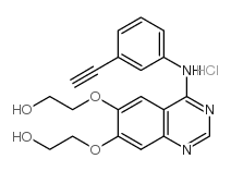2,2'-[{4-[(3-乙炔基苯基)氨基]-6,7-喹唑啉二基}二(氧基)]二乙醇盐酸盐结构式