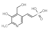 2-[5-hydroxy-4-(hydroxymethyl)-6-methyl-pyridin-3-yl]ethenylphosphonic acid结构式