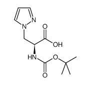 (S)-2-((TERT-BUTOXYCARBONYL)AMINO)-3-(1H-PYRAZOL-1-YL)PROPANOIC ACID Structure