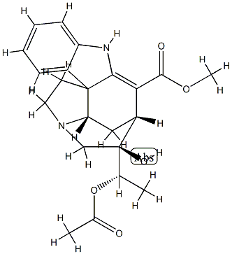 (19S)-19-Acetyloxy-2,16-didehydro-20-hydroxycuran-17-oic acid methyl ester结构式