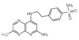 4-[2-[(9-amino-3-methyl-2,5,10-triazabicyclo[4.4.0]deca-1,3,5,7,9-pentaen-7-yl)amino]ethyl]benzenesulfonamide Structure