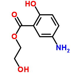 Benzoic acid, 5-amino-2-hydroxy-, 2-hydroxyethyl ester (9CI) structure