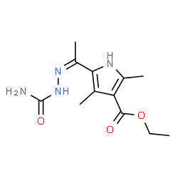 1H-Pyrrole-3-carboxylicacid,5-[1-[(aminocarbonyl)hydrazono]ethyl]-2,4-dimethyl-,ethylester(9CI) Structure