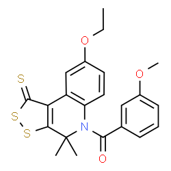 (8-Ethoxy-4,4-dimethyl-1-thioxo-1,4-dihydro-5H-[1,2]dithiolo[3,4-c]quinolin-5-yl)(3-methoxyphenyl)methanone picture