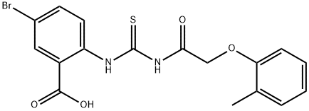 5-bromo-2-[[[[(2-methylphenoxy)acetyl]amino]thioxomethyl]amino]-benzoic acid结构式