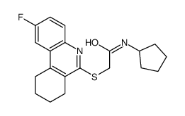 Acetamide, N-cyclopentyl-2-[(2-fluoro-7,8,9,10-tetrahydro-6-phenanthridinyl)thio]- (9CI)结构式