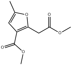 3-(Methoxycarbonyl)-5-methyl-2-furanacetic acid methyl ester结构式