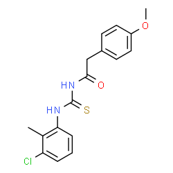 N-{[(3-chloro-2-methylphenyl)amino]carbonothioyl}-2-(4-methoxyphenyl)acetamide结构式