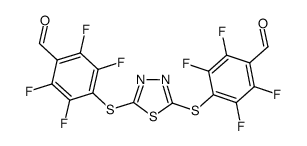 4,4'-[1,3,4-thiadiazole-2,5-diylbis(thio)]bis[2,3,5,6-tetrafluoro]benzaldehyde结构式