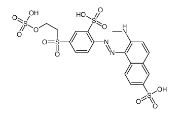 6-(methylamino)-5-[[2-sulpho-4-[[2-(sulphooxy)ethyl]sulphonyl]phenyl]azo]naphthalene-2-sulphonic acid structure