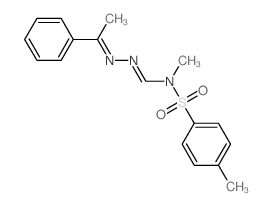 N-methyl-N-(4-methylphenyl)sulfonyl-N-(1-phenylethylideneamino)methanimidamide Structure