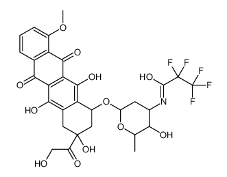 2,2,3,3,3-pentafluoro-N-[3-hydroxy-2-methyl-6-[[3,5,12-trihydroxy-3-(2-hydroxyacetyl)-10-methoxy-6,11-dioxo-2,4-dihydro-1H-tetracen-1-yl]oxy]oxan-4-yl]propanamide结构式