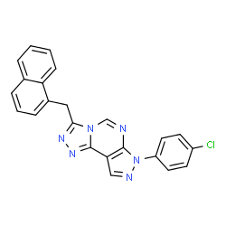 7-(4-chlorophenyl)-3-(naphthalen-1-ylmethyl)-7H-pyrazolo[4,3-e][1,2,4]triazolo[4,3-c]pyrimidine结构式