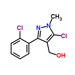 5-CHLORO-3-(2-CHLOROPHENYL)-1-METHYL-1H-PYRAZOLE-4-METHANOL结构式