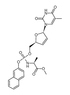 stavudine-5'-β-naphthyl O-methoxy-L-alanyl phosphate Structure