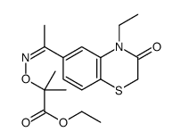 ethyl 2-[(E)-1-(4-ethyl-3-oxo-1,4-benzothiazin-6-yl)ethylideneamino]oxy-2-methylpropanoate Structure