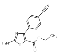 ethyl 2-amino-4-(4-cyano)phenyl thiazole-5-carboxylate结构式