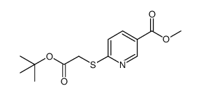 6-tert-butoxycarbonylmethylsulfanyl-nicotinic acid methyl ester结构式