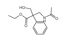 2-Hydroxymethyl-2-phenyl-3-acetamino-propionsaeure-aethylester结构式