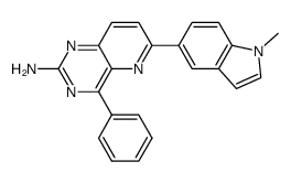 4-phenyl-6-(1-methylindol-5-yl)pyrido[3,2-d]pyrimidin-2-ylamine结构式