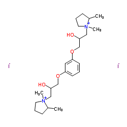 1-(1,2-dimethylpyrrolidin-1-ium-1-yl)-3-[3-[3-(1,2-dimethylpyrrolidin-1-ium-1-yl)-2-hydroxypropoxy]phenoxy]propan-2-ol,diiodide Structure