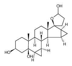 6β,7β,15β,16β-dimethylene-3β,5β-dihydroxy-17α-pregn-21,17-carbolactols Structure