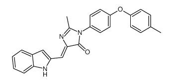 (5Z)-5-(1H-indol-2-ylmethylidene)-2-methyl-3-[4-(4-methylphenoxy)phenyl]imidazol-4-one结构式