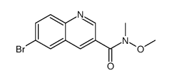 6-bromo-N-methoxy-N-methylquinoline-3-carboxamide Structure