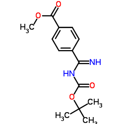 4-(n-(叔丁氧基羰基)甲脒基)苯甲酸甲酯结构式