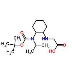 N-[2-(Isopropyl{[(2-methyl-2-propanyl)oxy]carbonyl}amino)cyclohexyl]glycine结构式