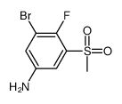 3-bromo-4-fluoro-5-methylsulfonyl-aniline结构式