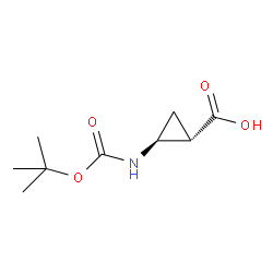 (1S,2S)-2-((叔丁氧基羰基)氨基)环丙烷羧酸结构式