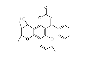 11,12-Dihydro-12α-hydroxy-6,6,10α,11α-tetramethyl-4-phenyl-2H,6H,10H-benzo[1,2-b:3,4-b':5,6-b'']tripyran-2-one结构式