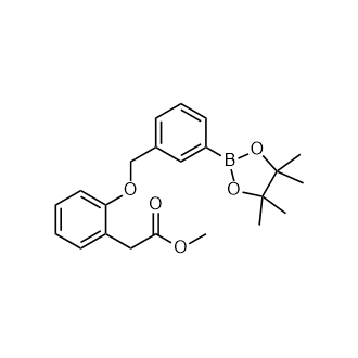 Methyl 2-(2-((3-(4,4,5,5-tetramethyl-1,3,2-dioxaborolan-2-yl)benzyl)oxy)phenyl)acetate structure