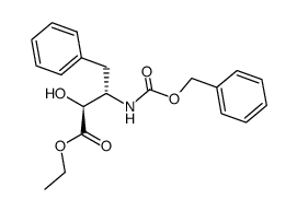 (2S,3S)-N-(benzyloxycarbonyl)-AHAP-(3-amino-2-hydroxy-4-phenylbutanoic acid) ethyl ester结构式