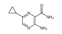 3-amino-6-cyclopropyl-pyrazine-2-carboxylic acid amide结构式