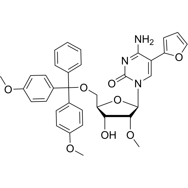 5-(Furan-2-yl)-2’-O-methyl-5’-O-DMTr-cytidine Structure