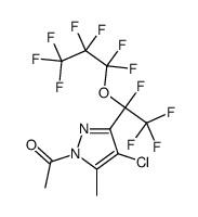 1-ACETYL-4-CHLORO-3(5)-[1-(HEPTAFLUOROPROP-1-OXY)TETRAFLUOROETHYL]-5(3)-(METHYL)PYRAZOLE结构式