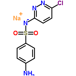 磺胺氯哒嗪钠(SPDZ)：N-(6-氯-3-哒嗪)-4-氨基苯磺酰氨基一水合物结构式