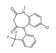 7-Chloro-1-methyl-5-[2-(trifluoromethyl)phenyl]-1H-1,5-benzodiazepine-2,4(3H,5H)-dione Structure