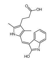2,4-二甲基-5-[(1,2-二氢-2-氧代-3H-吲哚-3-基)甲基]-吡咯-3-丙酸结构式