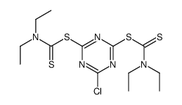 [4-chloro-6-(diethylcarbamothioylsulfanyl)-1,3,5-triazin-2-yl] N,N-diethylcarbamodithioate Structure