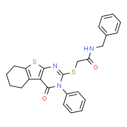 N-benzyl-2-[(4-oxo-3-phenyl-5,6,7,8-tetrahydro-[1]benzothiolo[2,3-d]pyrimidin-2-yl)sulfanyl]acetamide Structure