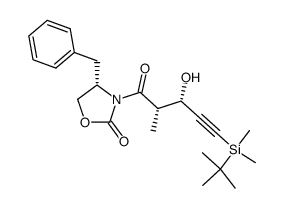 (S)-9-benzyl-3-[(2S,3S)-5-(tert-butyldimethylsilyl)-3-hydroxy-2-methylpent-4-ynoyl]oxazolidin-2-one结构式