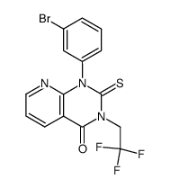 1-(3-bromo-phenyl)-2-thioxo-3-(2,2,2-trifluoro-ethyl)-2,3-dihydro-1H-pyrido[2,3-d]pyrimidin-4-one Structure